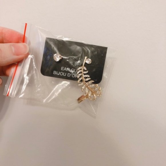 NEW Gold Necklace and Earrings / Ear Cuffs (Both for $14) - Picture 2 of 3